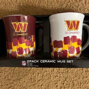 NFL Commanders Burgundy and White Mug Set new in box